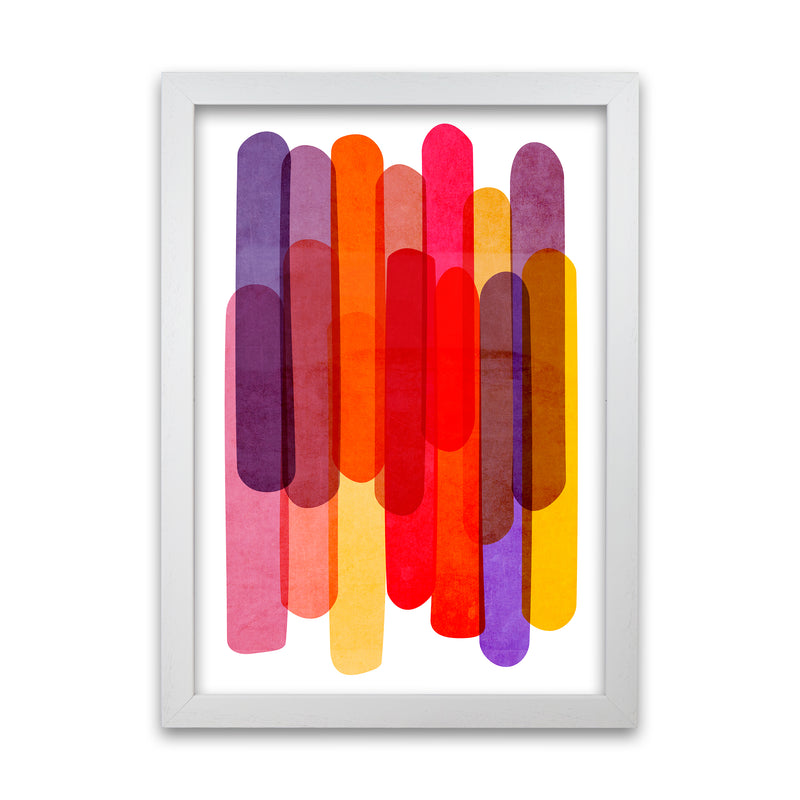 Colorful Abstract Wall Art Print A1 White Grain Frame