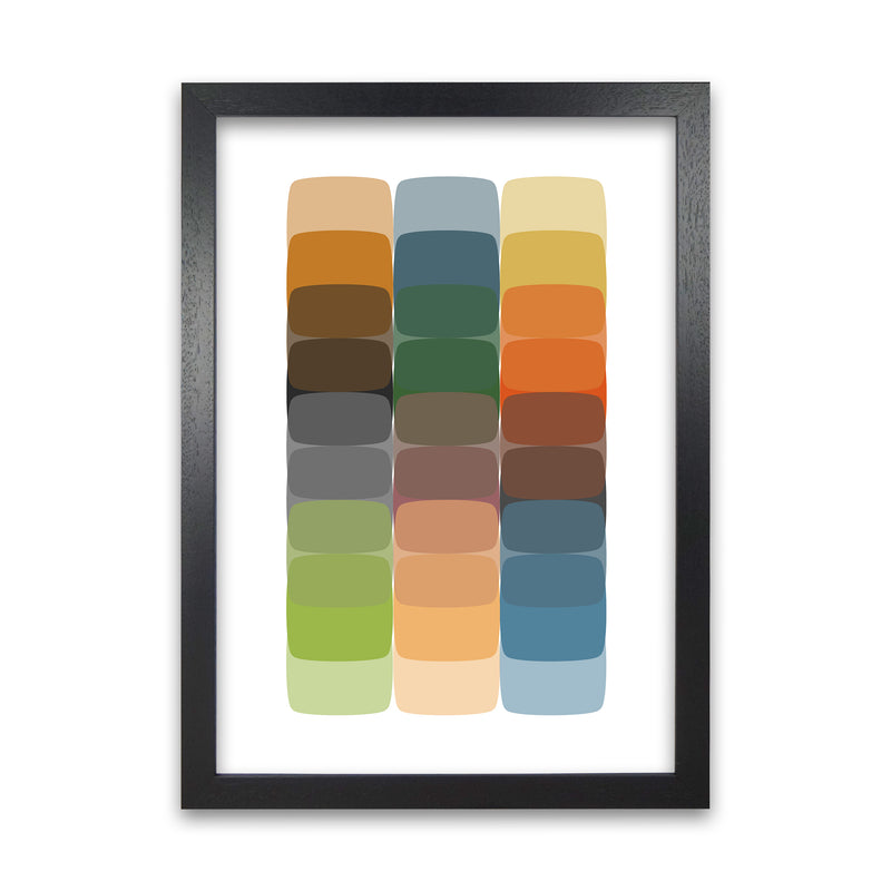 Colorful Rainbow Abstract Original  A1 Black Grain Frame