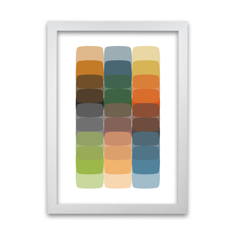 Colorful Rainbow Abstract Original  A1 White Grain Frame