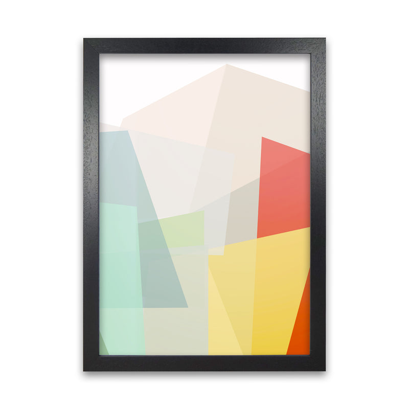Colourful Abstract Geometric Original2  A1 Black Grain Frame