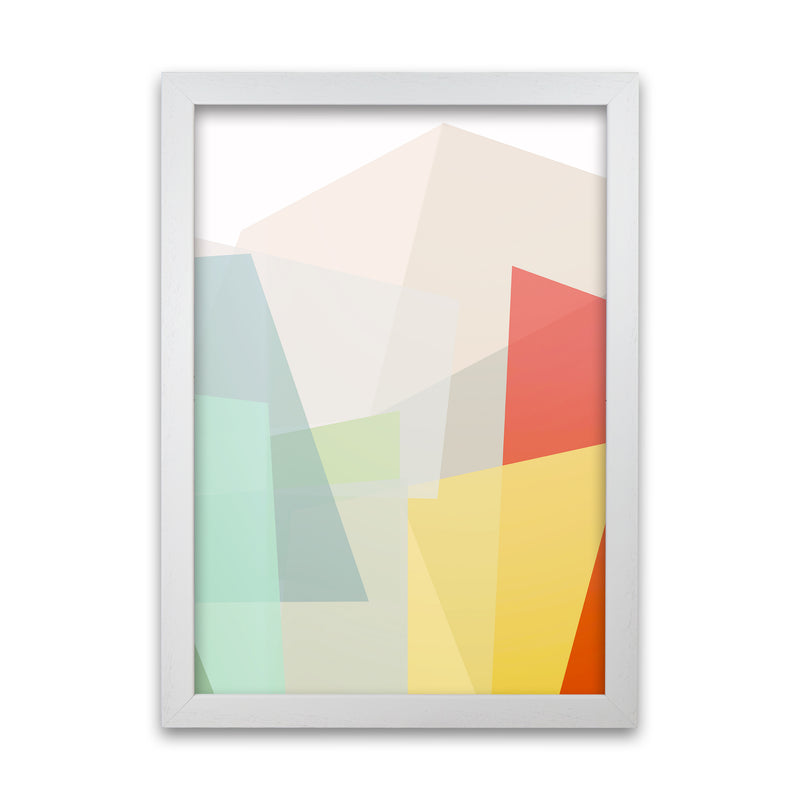 Colourful Abstract Geometric Original2  A1 White Grain Frame