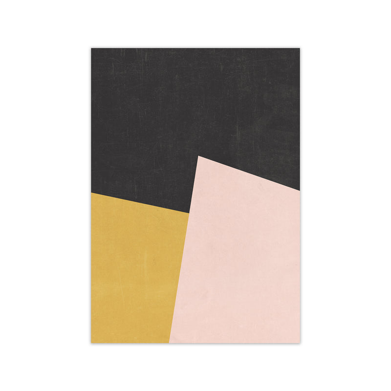 Yellow Pink and Black Abstract A1 Print Only