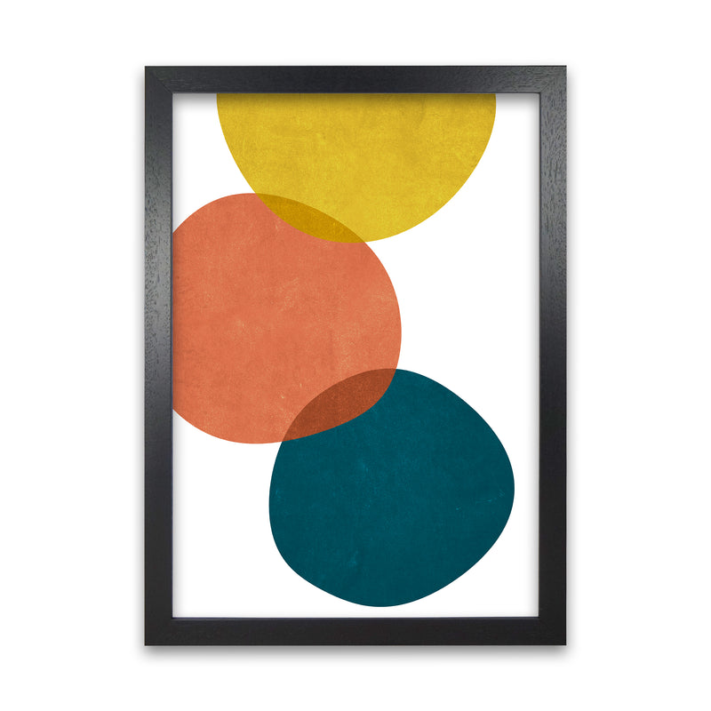 Yellow Red Blue Abstract Original A1 Black Grain Frame