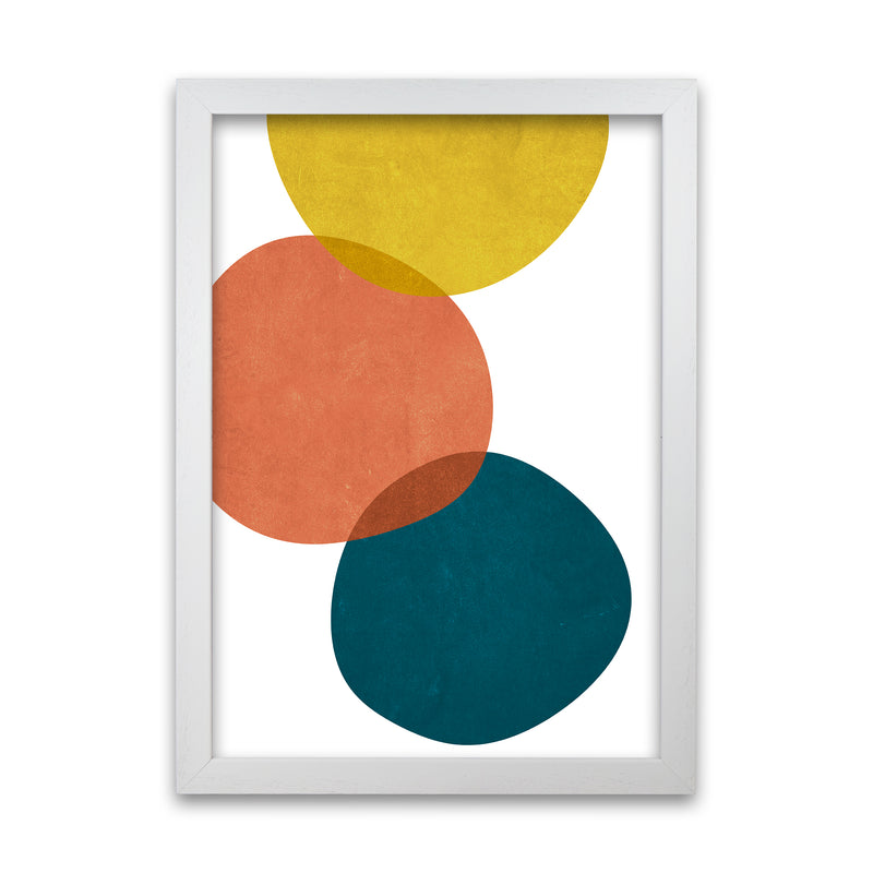 Yellow Red Blue Abstract Original A1 White Grain Frame