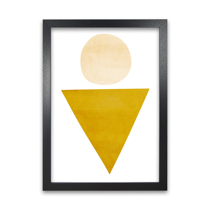 Yellow Triangle and Circle Original A1 Black Grain Frame