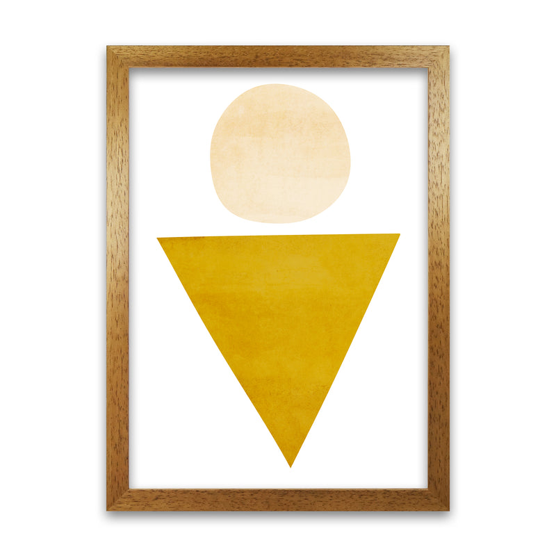 Yellow Triangle and Circle Original A1 Honey Oak Frame