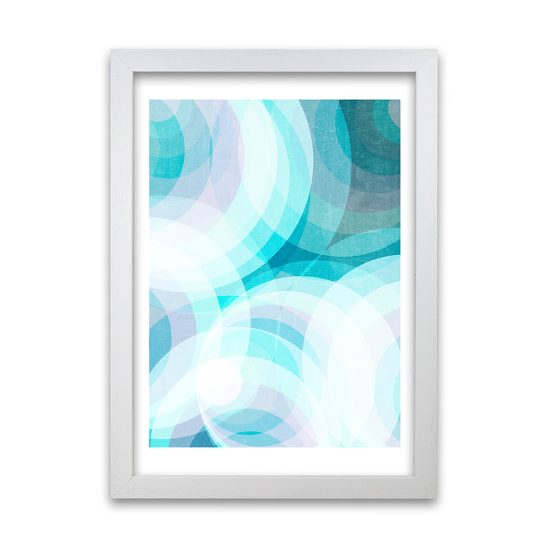 Colorful Purple and Blue Abstract A1 White Grain Frame