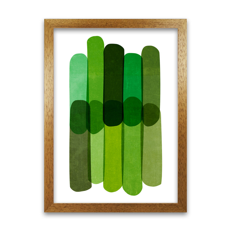 Green Abstract Wall Art Prints A1 Honey Oak Frame