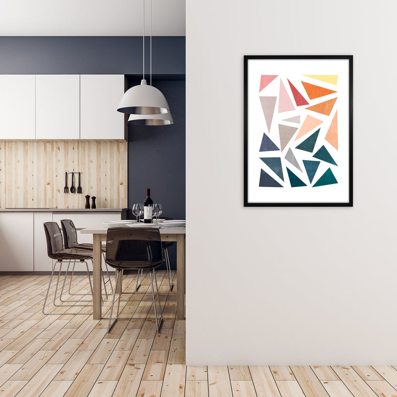 Abstract Colorful Geometric Prints Original A1 White Frame