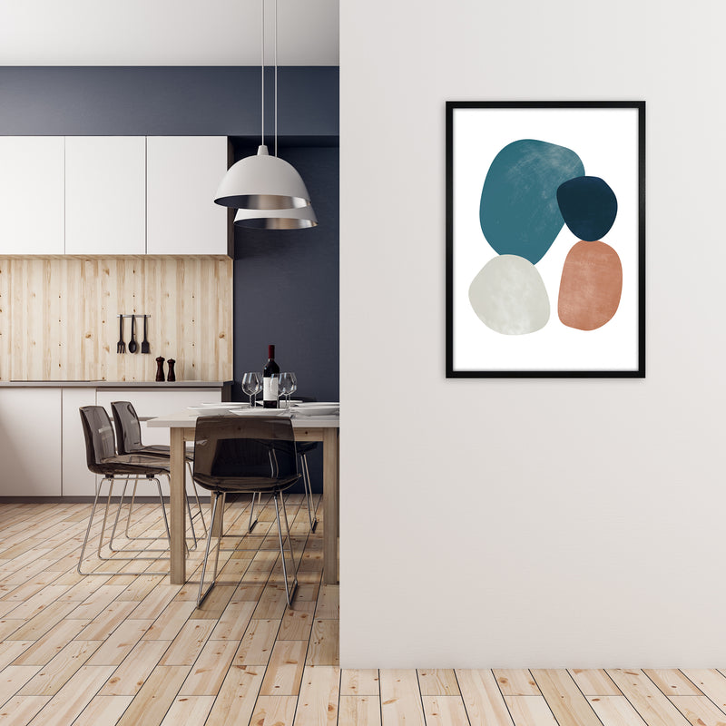 Abstract Earth Shapes Print Original A1 White Frame