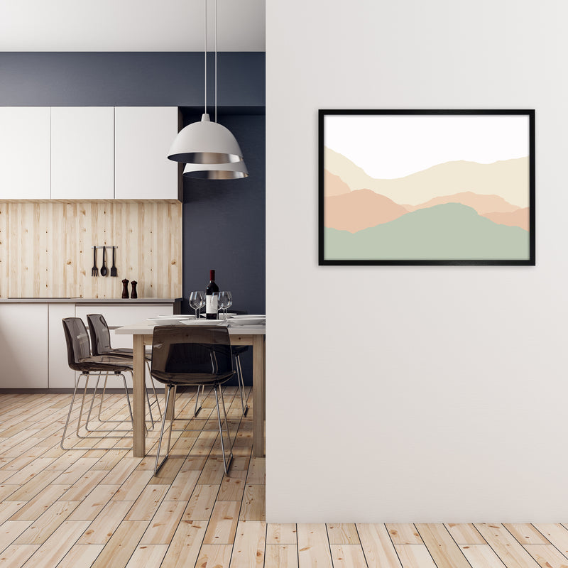 Abstract Landscape Light print A1 White Frame