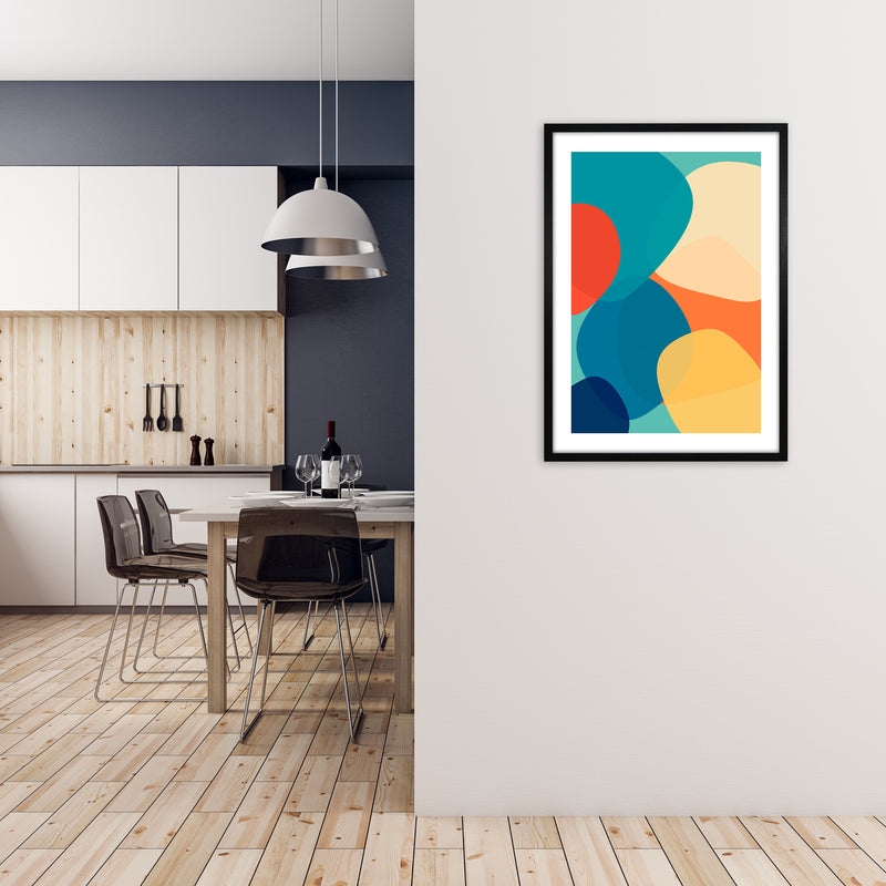 Abstract Multicolour Design Original A1 White Frame