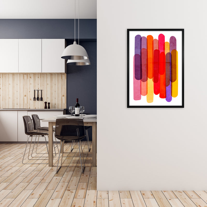 Colorful Abstract Wall Art Print A1 White Frame