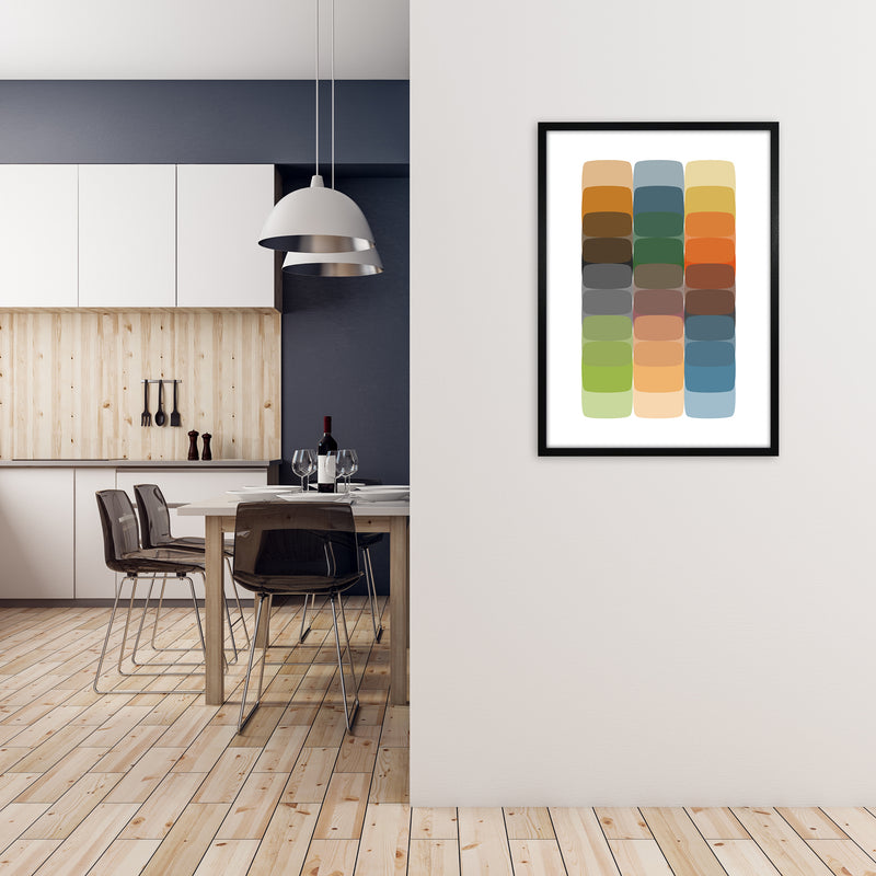 Colorful Rainbow Abstract Original A1 White Frame