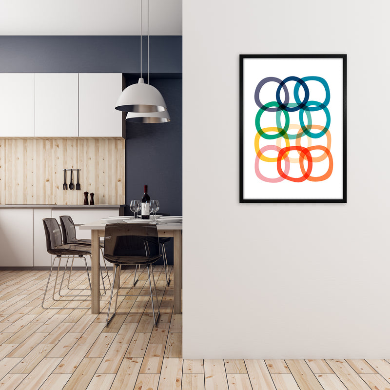 Colorful Rings Print A1 White Frame