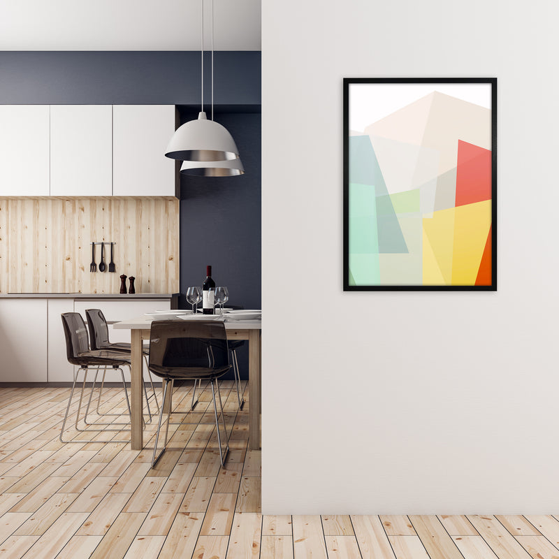 Colourful Abstract Geometric Original2 A1 White Frame