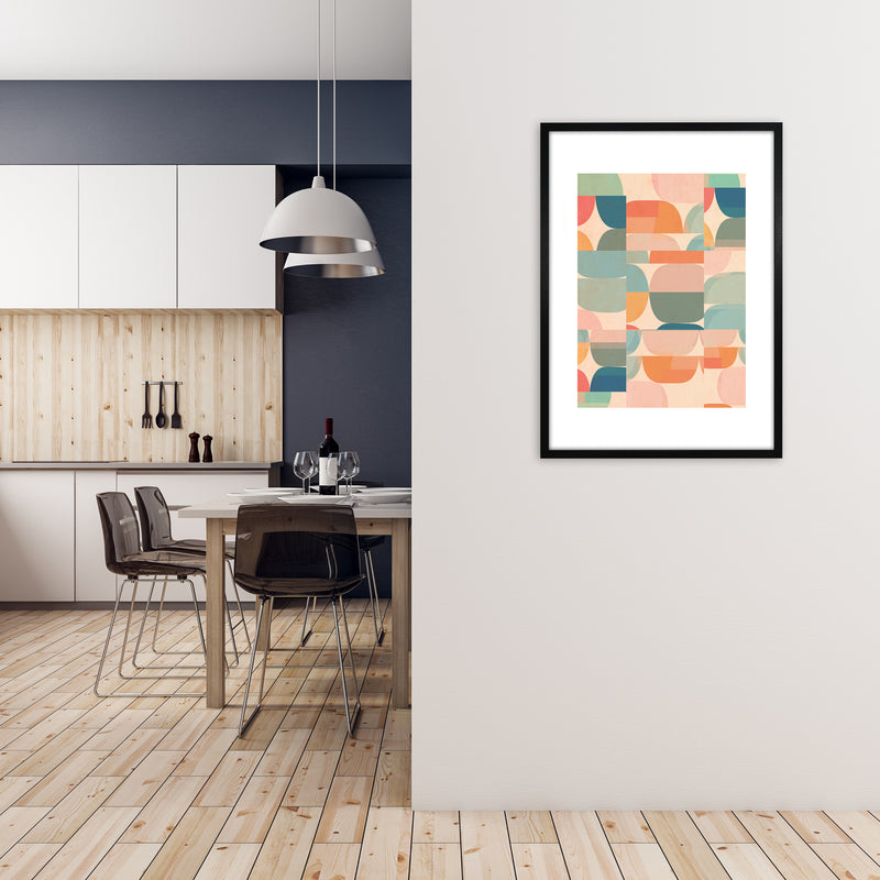 Coral Abstract Wall Art Print A1 White Frame