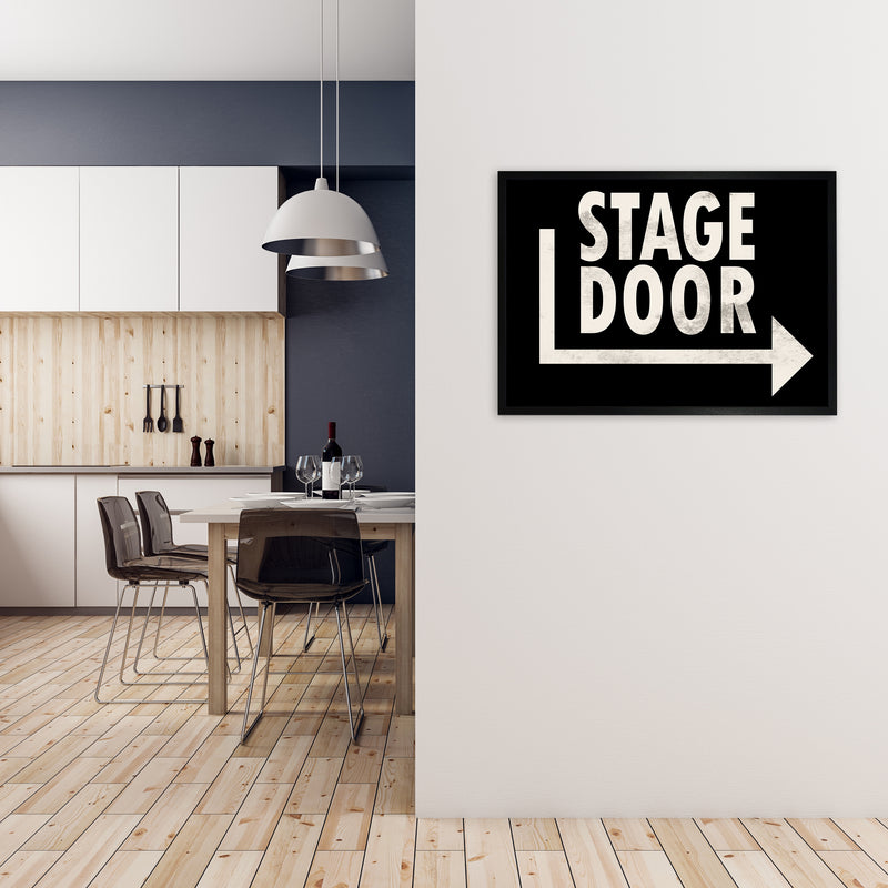 Stage Door Horizontal Wall Art A1 White Frame