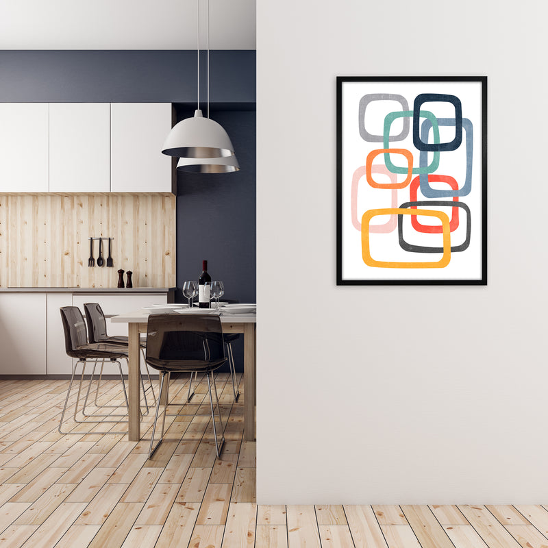 Abstract Mid Modern Pair A A1 White Frame