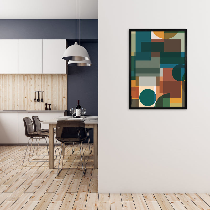 Abstract Pair Set A A1 White Frame