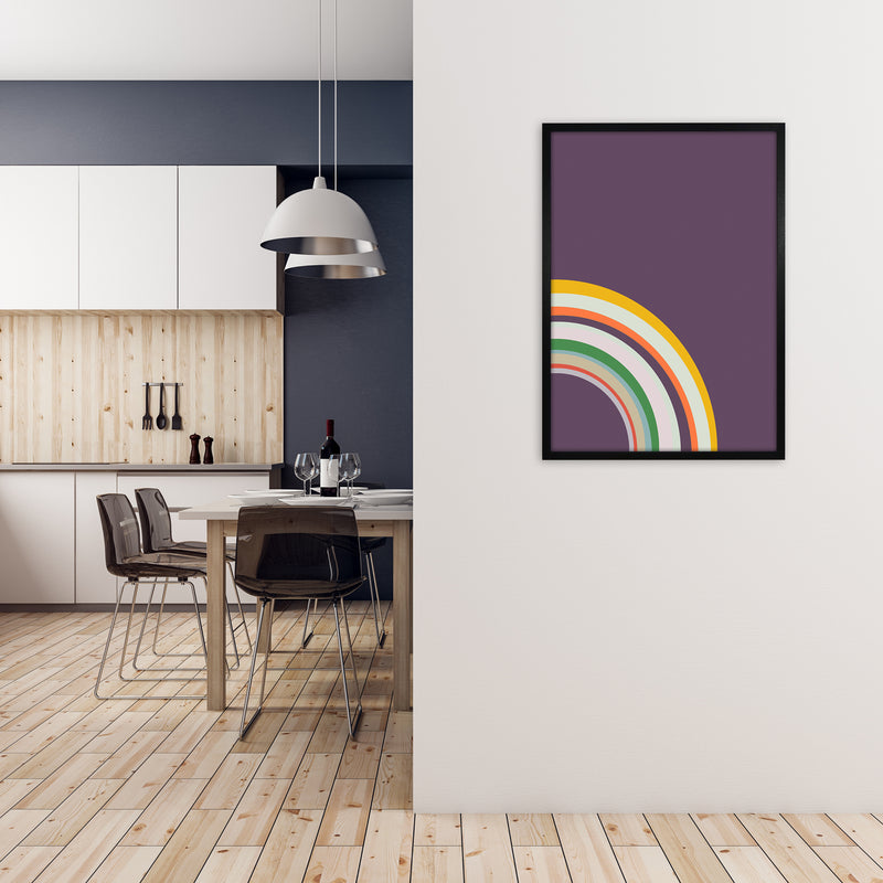 Pair of Nursery Rainbow Prints Right B A1 White Frame