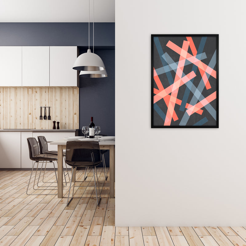 Abstract Colourful Print B A1 White Frame