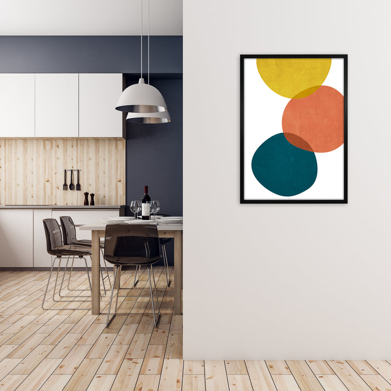 Abstract Shapes Prints B A1 White Frame