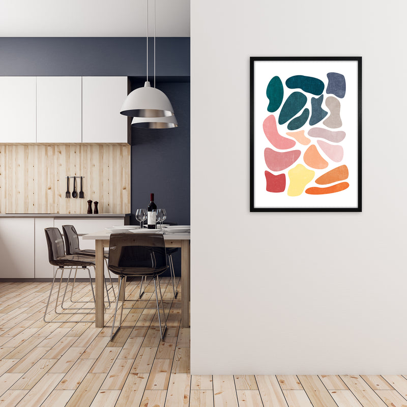 Colourful Abstract Shapes Print A A1 White Frame