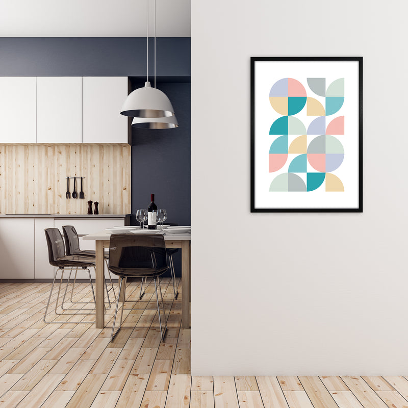 Abstract Pastel Nursery Print A A1 White Frame