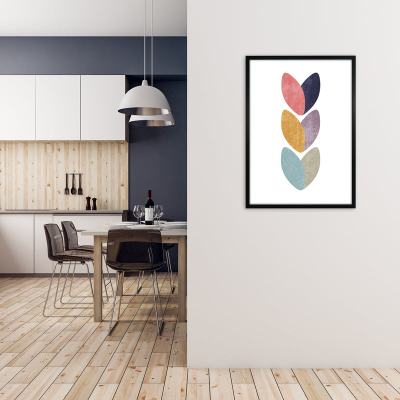 Scandinavian Hearts Wall Art Print B A1 White Frame