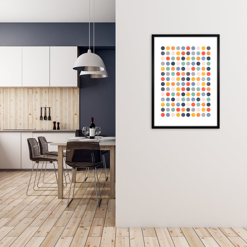 Scandinavian Dots Artwork Original A1 White Frame