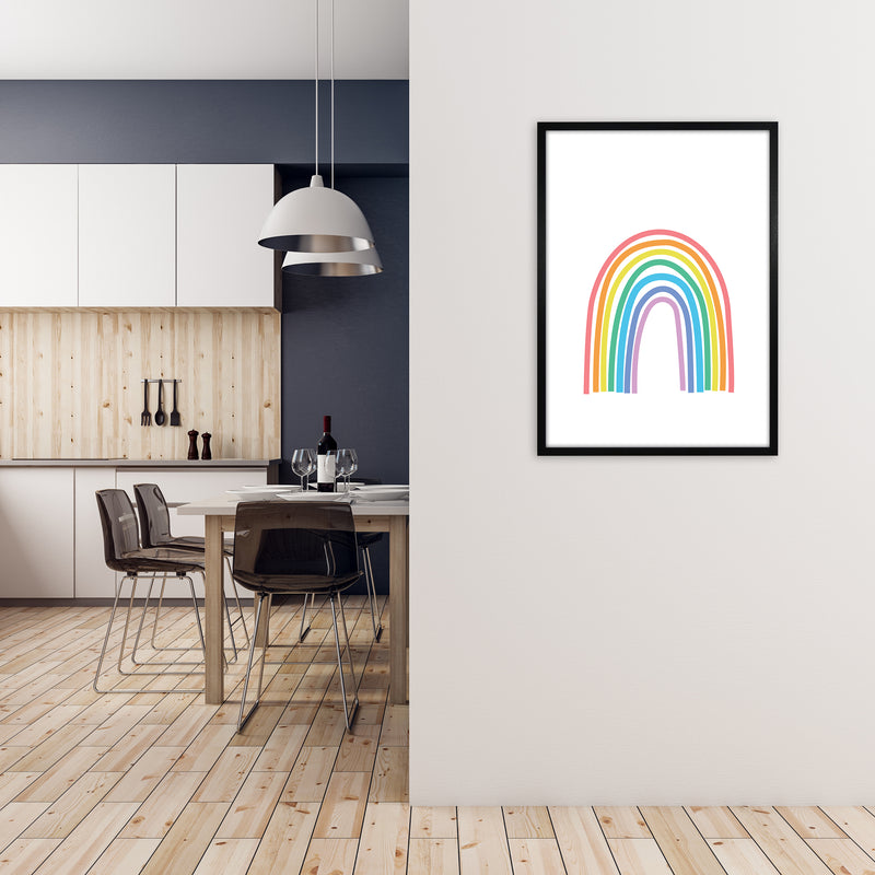 Rainbow Nursery Print Original A1 White Frame