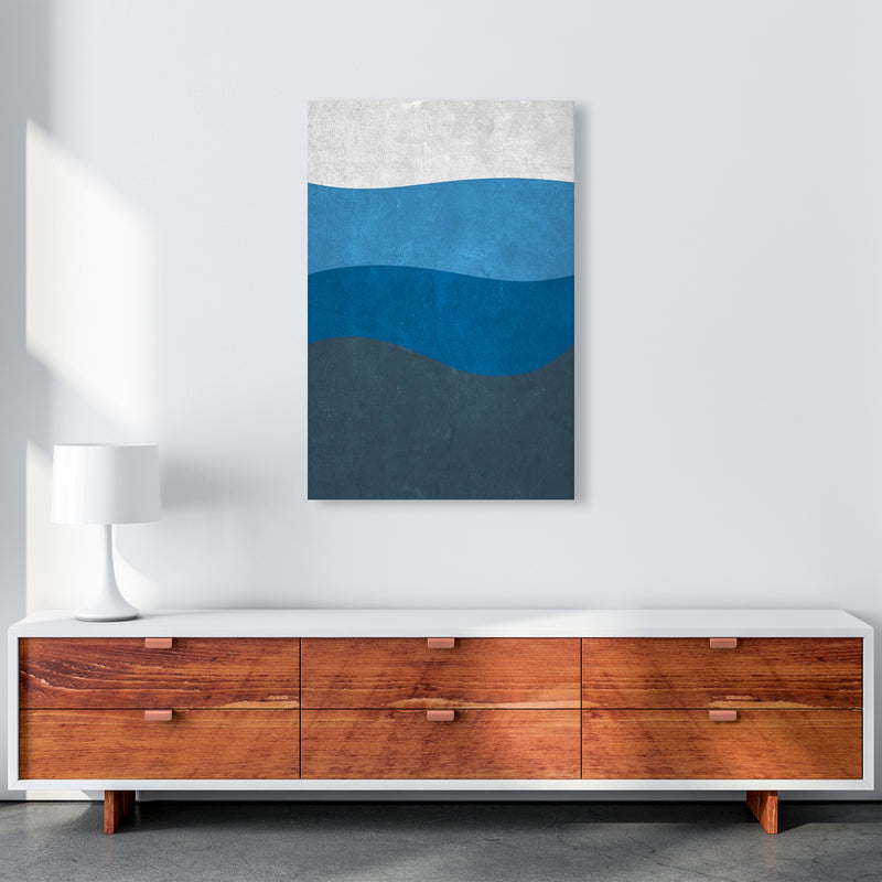 Abstract Blue Seascape Grunge A1 Canvas