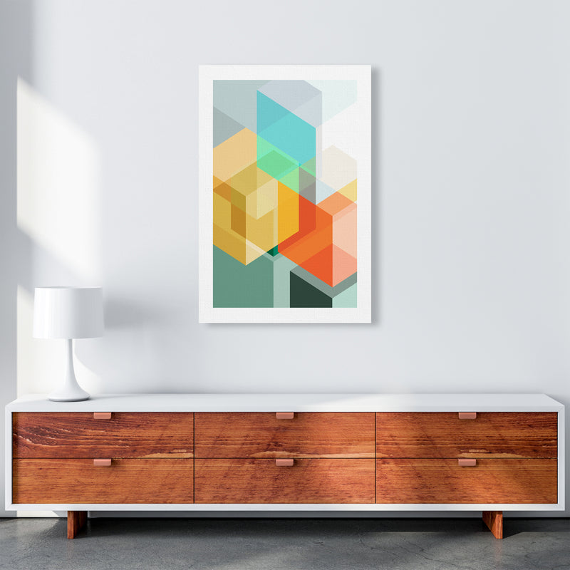 Abstract Colourful Cubes Original A1 Canvas