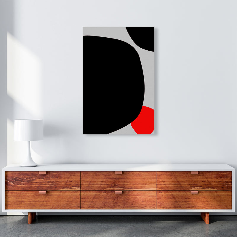 Abstract Black Shapes with Red Original A Art Print by Print Punk Studio A1 Canvas