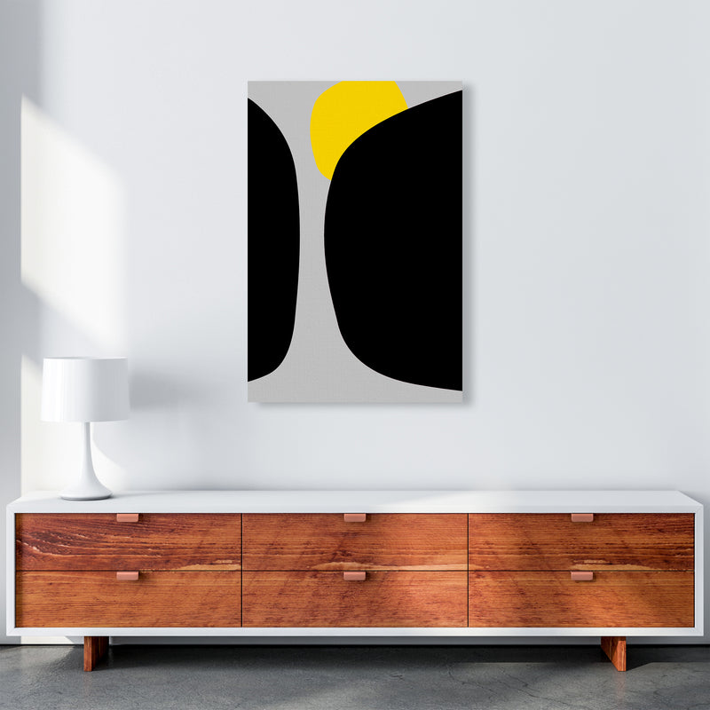 Abstract Black Shapes with Yellow Original B Art Print by Print Punk Studio A1 Canvas