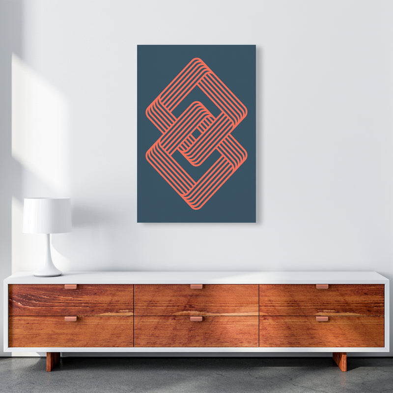 Blue and Red Geometric Wall Art Print A A1 Canvas