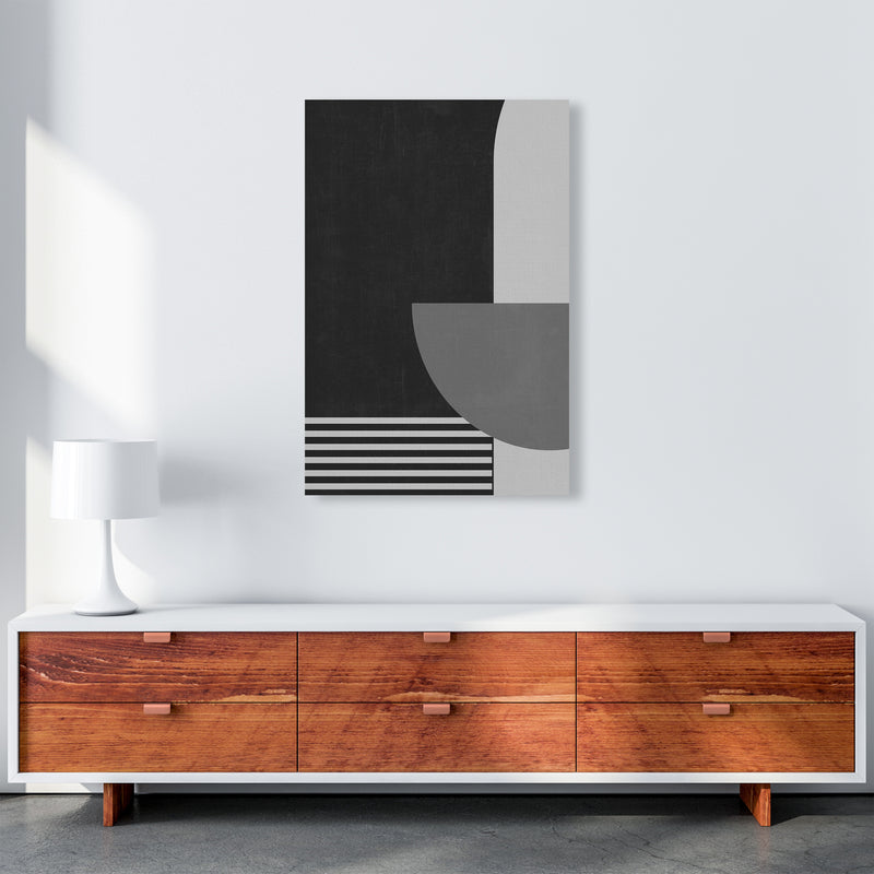 Mid Century Black and White Print B A1 Canvas