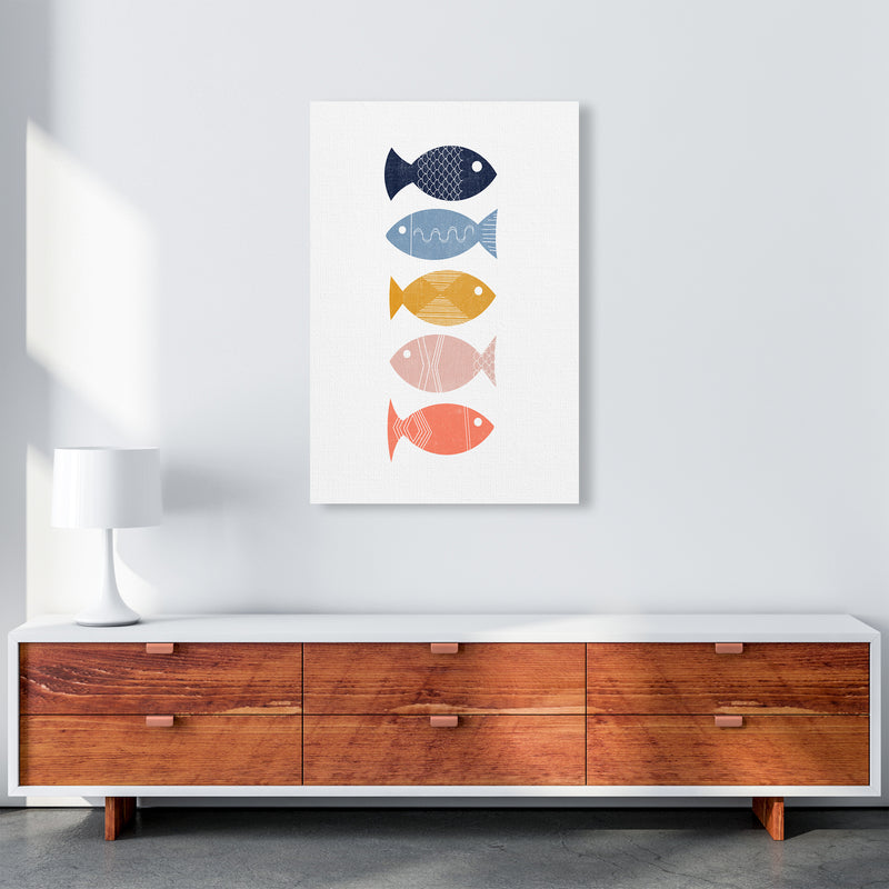 Scandinavian Geometric Print Fish A A1 Canvas
