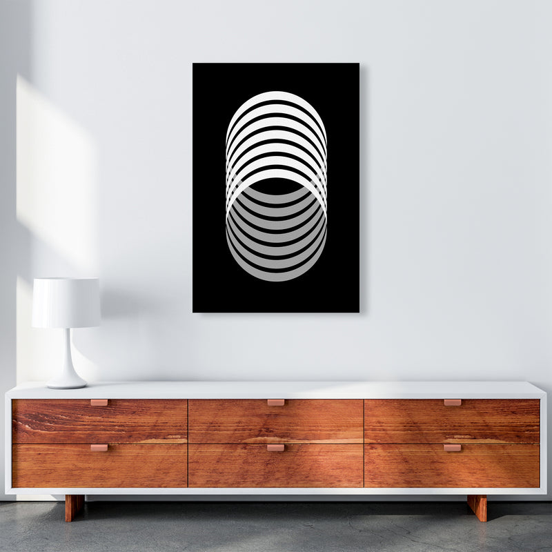 Abstract Modern Back and White Circles Original A1 Canvas