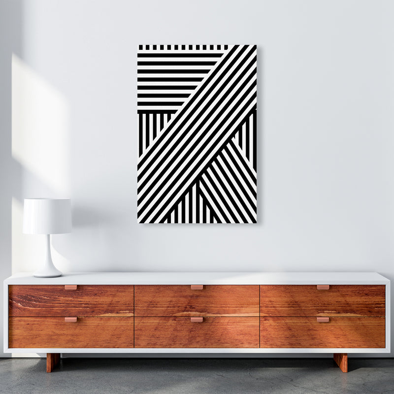 Black and White Large Stripes A1 Canvas