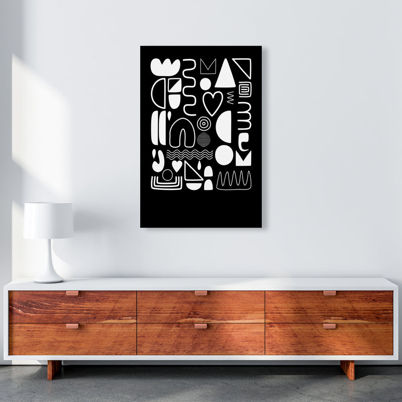 White and Black Scandi Shapes A1 Canvas