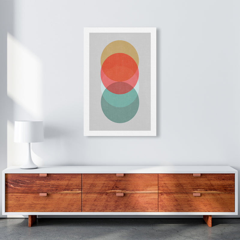 Mid Century Circles in Scandi Colours A A1 Canvas