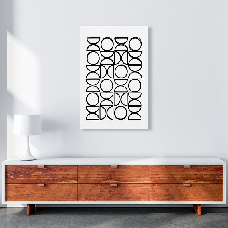 Black and White Mid Century Geometric Print A A1 Canvas