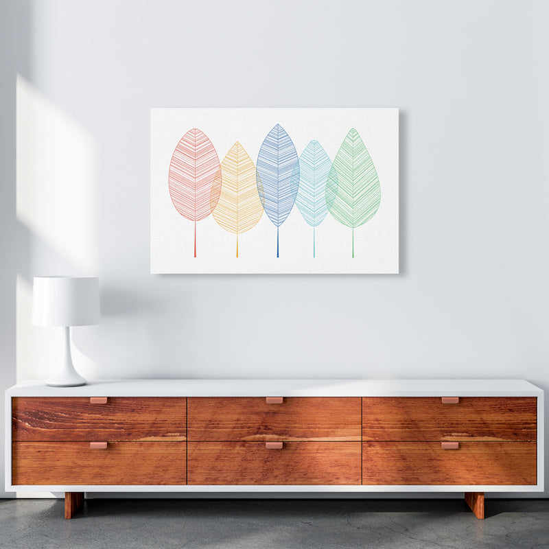 Scandinavian Colorful Leaves in Landscape A1 Canvas
