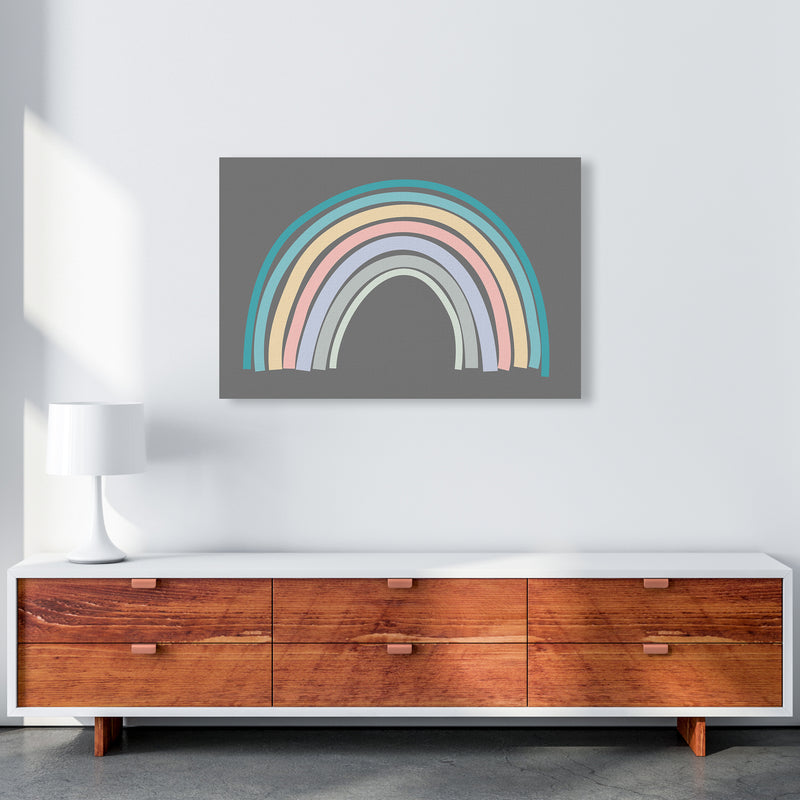 Multicolour Rainbow on Grey Original A1 Canvas