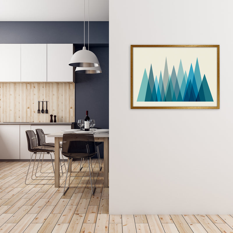 Mid Century Blue Mountains Original A1 Print Only