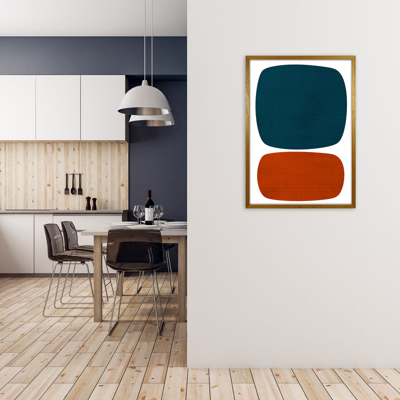 Blue and Orange Mid Century A1 Print Only