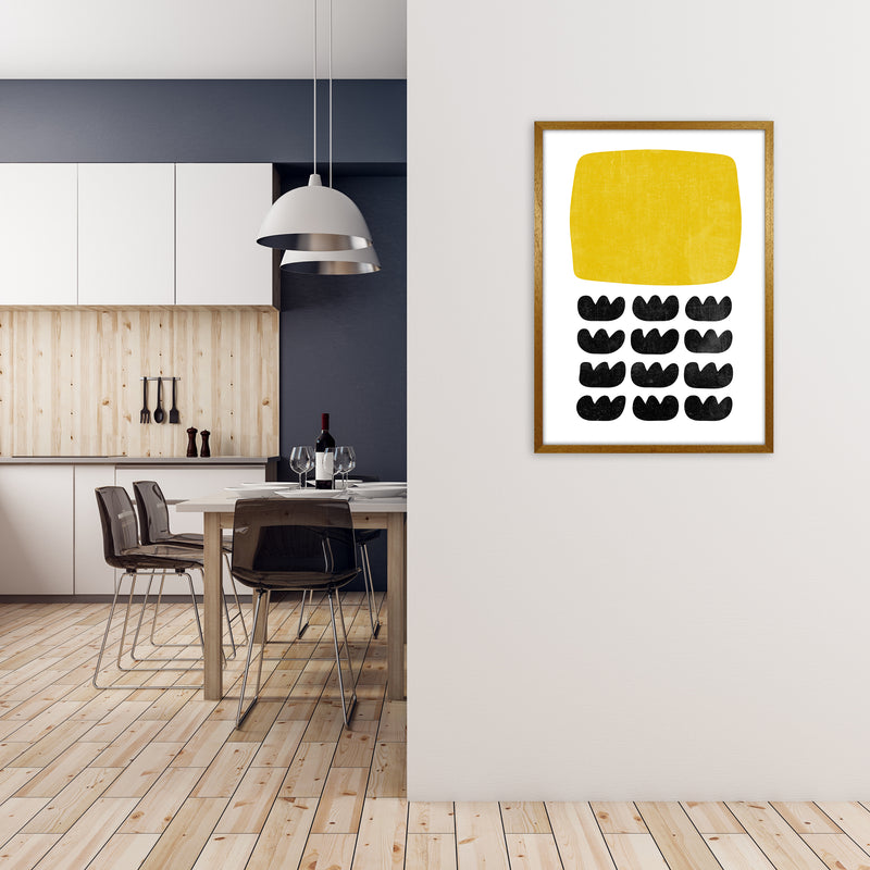 Yellow and Black Abstract Original A1 Print Only