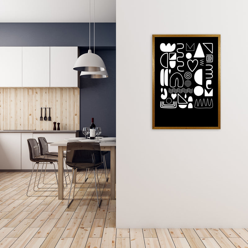 White and Black Scandi Shapes A1 Print Only